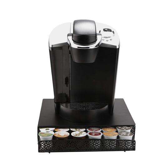 Mind Reader Metal Single Serve Coffee Pod Drawer, 36 Pod Capacity, Black (MTRAY-BLK)