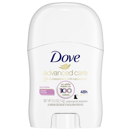 Dove® Advanced Care Antiperspirant Deodorant Stick, Invisible, Clear Finish, 0.5 oz., 36/Carton