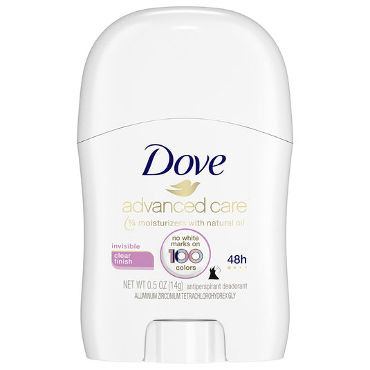 Dove® Advanced Care Antiperspirant Deodorant Stick, Invisible, Clear Finish, 0.5 oz., 36/Carton