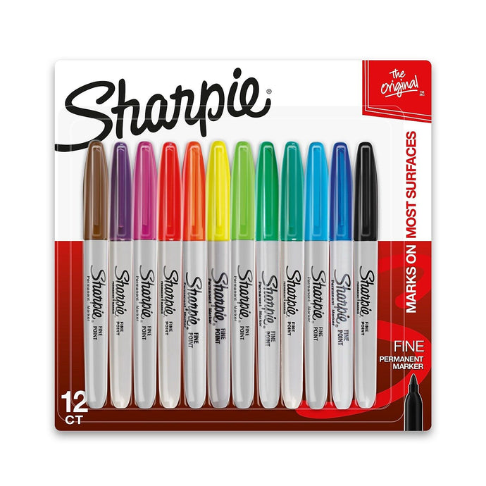 Sharpie Permanent Marker, Fine Tip, Assorted, Dozen (30075)