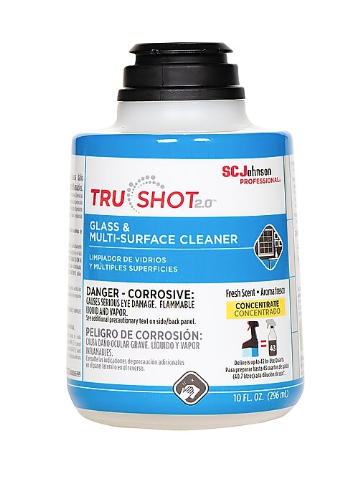 SC Johnson Profesional TruShot 2.0 Glass & Multi-Surface Cleaner, Clean Fresh Scent, 10 oz., 4/Pack (315272)