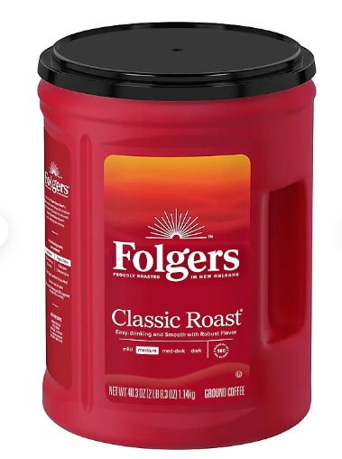 Folgers Classic Roast Ground Coffee, Medium Roast 40.3 oz (2550000529C/2550030420)