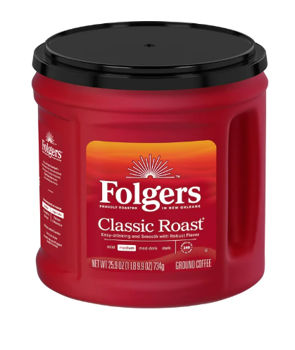 Folgers Classic Roast Ground Coffee, Medium Roast, 25.9 oz. Canister (SMU02042/2550030407)