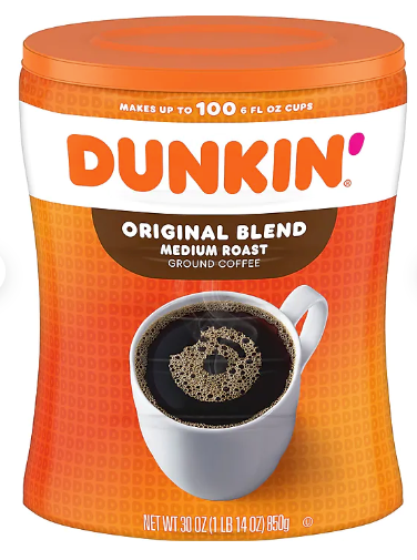 Dunkin' Original Blend Ground Coffee, Medium Roast, 30 oz. Canister (8133401102)