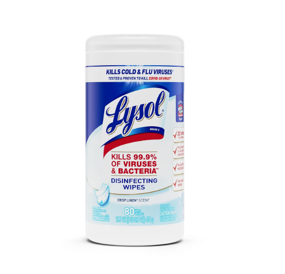 Lysol Disinfecting Wipes, Crisp Linen, 80 Wipes/Pack (1920089346)