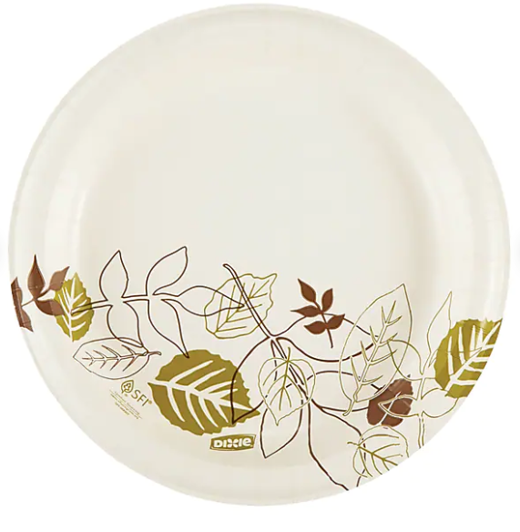 Dixie Pathways Medium-Weight Paper Plates, 8.5”, 500/Carton (UX9WS)