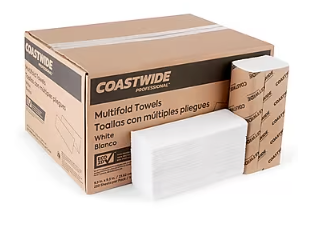 Coastwide Professional™ Recycled Multifold Paper Towels, 1-ply, 250 Sheets/Pack, 16 Packs/Carton (CW25384)