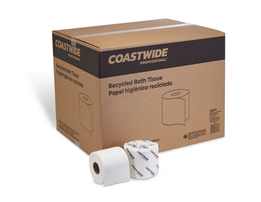 Coastwide Professional Recycled 2-Ply Standard Toilet Paper, White, 550 Sheets/Roll, 80 Rolls/Carton (CW21989)