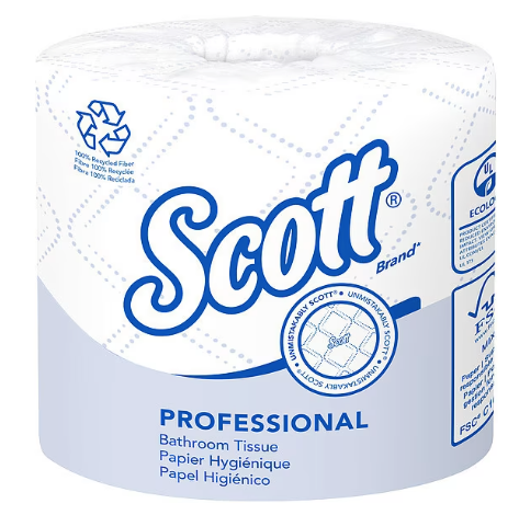 Scott Essential Recycled Toilet Paper, 2-ply, White, 473 Sheets/Roll, 80 Rolls/Case (13217)