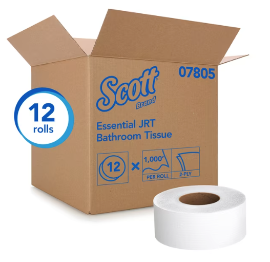 Load image into Gallery viewer, Scott Essential JRT Recycled Jumbo Toilet Paper, 2-ply, White, 1000 ft./Roll, 12 Rolls/Case (07805)
