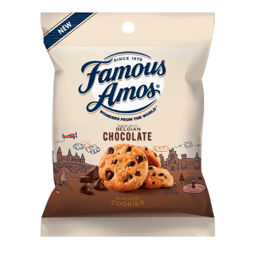 Ferrara Famous Amos Wonders From the World Belgian Chocolate Cookies, 1 oz., 30/Carton (FER06100)