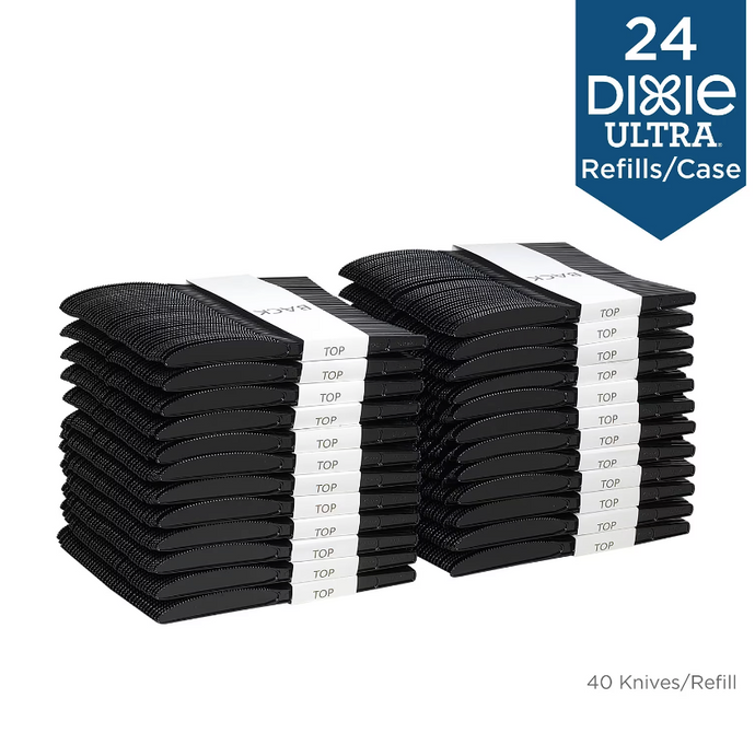 Dixie Ultra SmartStock Series-O Plastic Knife Refills, Medium-Weight, Black, 960/Carton (SSK51)