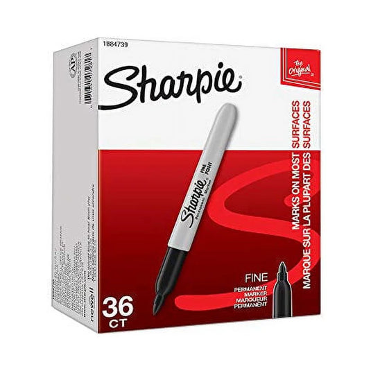 Sharpie Permanent Markers, Fine Point, Black, 36/Pack (35010)