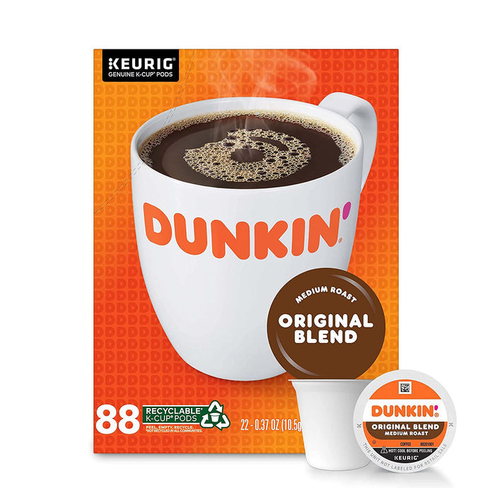 Dunkin' Original Blend Coffee Keurig® K-Cup® Pods, Medium Roast, 88/Carton (400845)