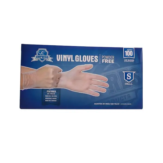 Gloves:EVPF54001 EMPRESS VINYL GLOVE POWDER FREE SMALL 100/BX, 10 BX/CS