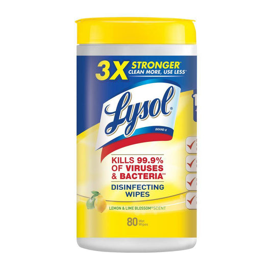 Lysol Disinfecting Wipes, Lemon & Lime Blossom, 80 Wipes/Pack (1920077182)