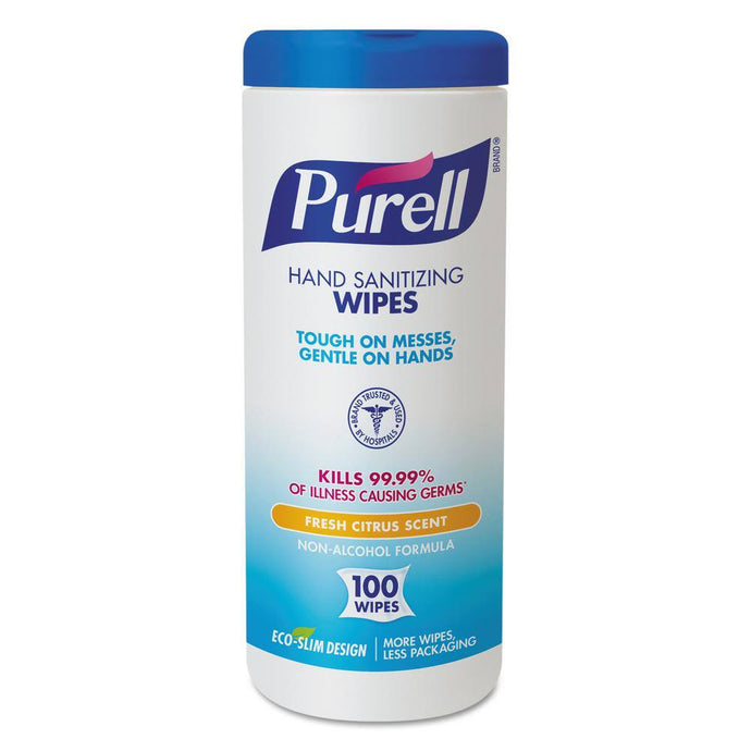 PURELL Hand Sanitizing Wipes, Fresh Citrus Scent, 100/Pack (9111-12)